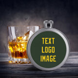 Custom Dark Green Gold Hip Flask