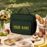 Custom Dark Green Gold Lunch Bag