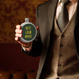 Custom Dark Green Gold Hip Flask