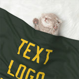 Custom Dark Green Gold Pet Blanket
