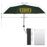 Custom Dark Green Gold Automatic Umbrella