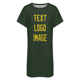 Custom Dark Green Gold Nachthemd