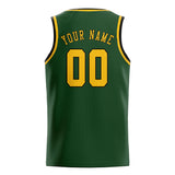 Custom Dark Green & Gold Colors Design Sports Basketball Jersey