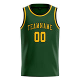 Custom Dark Green & Gold Colors Design Sports Basketball Jersey