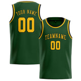 Custom Dark Green & Gold Colors Design Sports Basketball Jersey