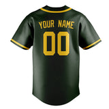 Custom Dark Green & Gold Colors Design Sports Baseball Jersey