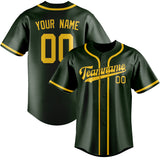 Custom Dark Green & Gold Colors Design Sports Baseball Jersey