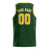 Custom Dark Green & Gold Colors Design Sports Basketball Jersey