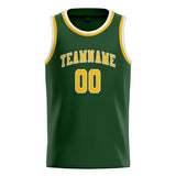 Custom Dark Green & Gold Colors Design Sports Basketball Jersey