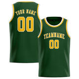 Custom Dark Green & Gold Colors Design Sports Basketball Jersey