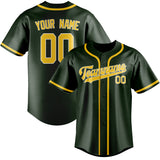 Custom Dark Green & Gold Colors Design Sports Baseball Jersey