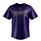 Custom Purple & Brown Colors Design Sports Baseball Jersey