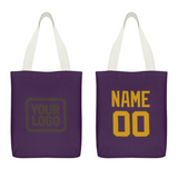 Custom Purple Yellow Canvas Tote Bag