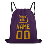 Custom Purple Yellow Drawstring Bag