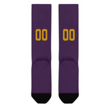 Custom Purple Yellow Knee-High Sock