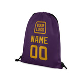 Custom Purple Yellow Drawstring Bag