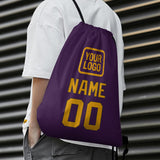 Custom Purple Yellow Drawstring Bag