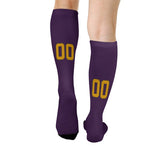 Custom Purple Yellow Knee-High Sock