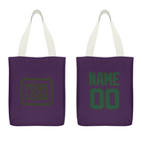 Custom Purple Green Canvas Tote Bag