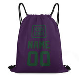 Custom Purple Green Drawstring Bag