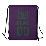 Custom Purple Green Drawstring Bag