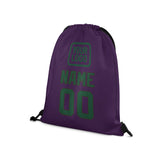 Custom Purple Green Drawstring Bag