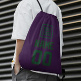 Custom Purple Green Drawstring Bag