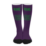 Custom Purple Emerald Green Knee-High Sock