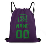 Custom Purple Emerald Green Drawstring Bag