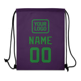 Custom Purple Emerald Green Drawstring Bag