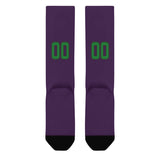 Custom Purple Emerald Green Knee-High Sock