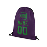 Custom Purple Emerald Green Drawstring Bag