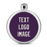 Custom Purple Cream Hip Flask