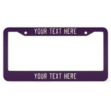 Custom Purple Cream License Plate Frame