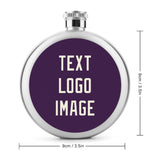 Custom Purple Cream Hip Flask