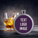 Custom Purple Cream Hip Flask