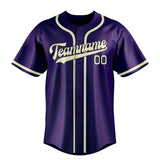 Custom Purple & Cream Colors Design Sports Baseball Jersey