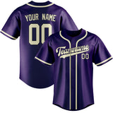 Custom Purple & Cream Colors Design Sports Baseball Jersey