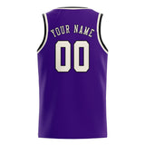 Custom Purple & Cream Colors Design Sports Basketball Jersey