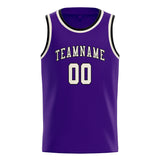 Custom Purple & Cream Colors Design Sports Basketball Jersey