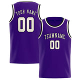 Custom Purple & Cream Colors Design Sports Basketball Jersey