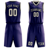 Custom Purple Cream Basketball Set