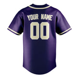 Custom Purple & Cream Colors Design Sports Baseball Jersey