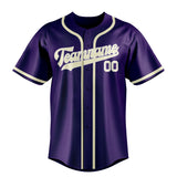 Custom Purple & Cream Colors Design Sports Baseball Jersey
