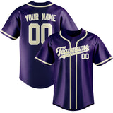 Custom Purple & Cream Colors Design Sports Baseball Jersey