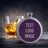 Custom Purple Gray Hip Flask