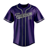 Custom Purple & Gray Colors Design Sports Baseball Jersey
