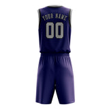 Custom Purple Gray Basketball Set
