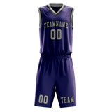 Custom Purple Gray Basketball Set