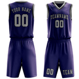 Custom Purple Gray Basketball Set